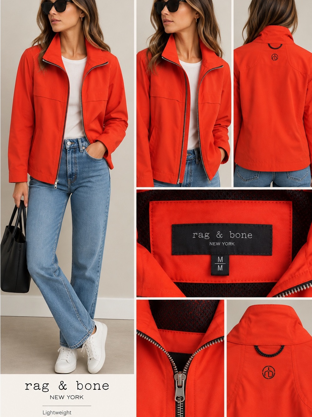 rag & bone Orange Utility Zip Jacket